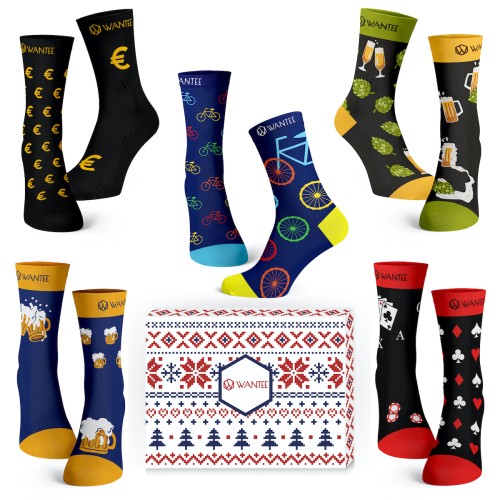 Wantee-Socken Männerclub 5-Pack Geschenkbox Wantee-Socken Männerclub 5-Pack Geschenkbox
