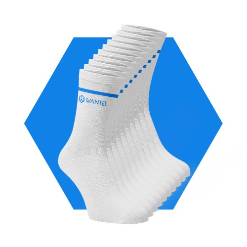 Socken Basic White and Blue Wantee 10-pack