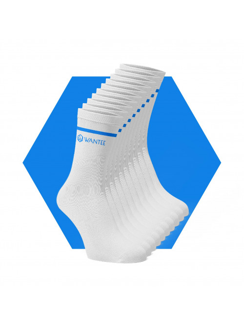 Socken Basic White and Blue Wantee 10-pack