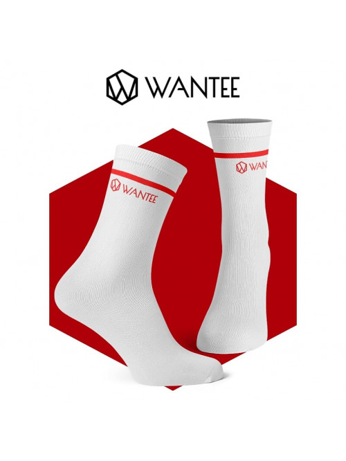 Socken Basic White and Red Wantee