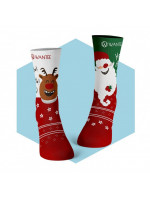 Socken Fröhlicher Weihnachtsmann und Rentier Want...