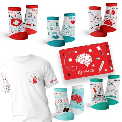 Herren Set Medical Wantee 6-pack Knöchel Herren Set Medical Wantee 6-pack Knöchel