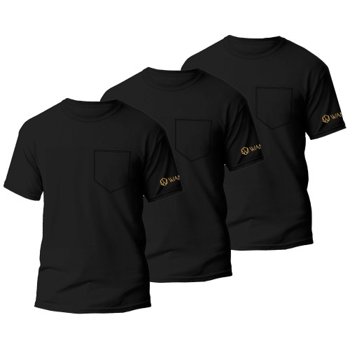 Herren T-Shirt Pure Black Wantee Schwarz 3er-Pack Herren T-Shirt Pure Black Wantee Schwarz 3er-Pack