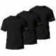 Herren T-Shirt Pure Black Wantee Schwarz 3er-Pack