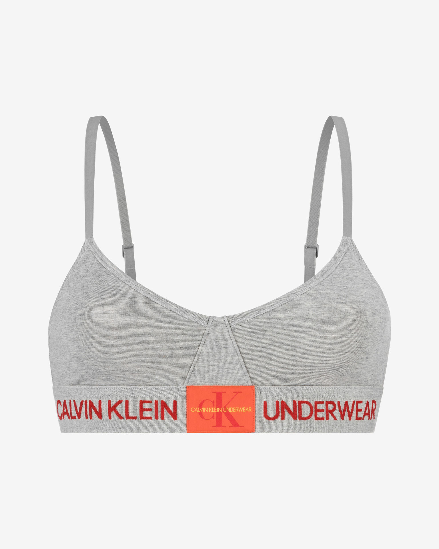 Damen Sport-BH Calvin Klein Unlined Triangle Bralette Monogram Grau